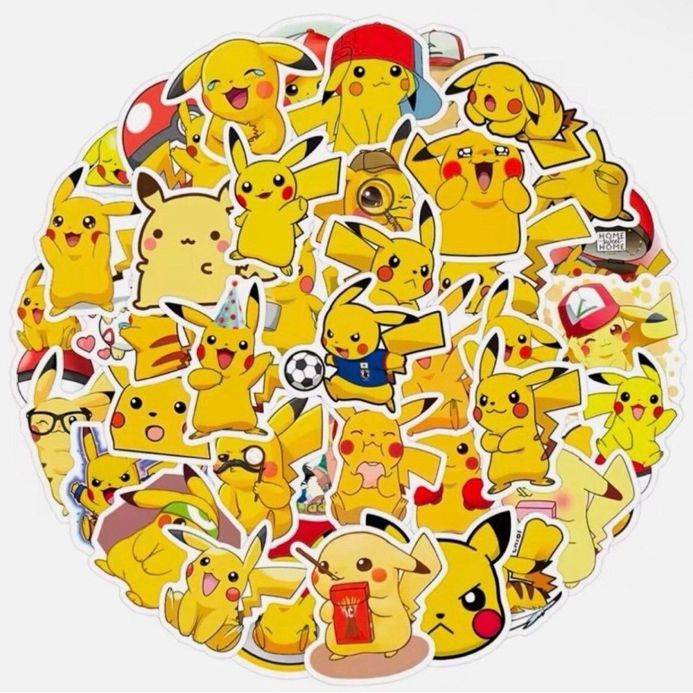 50 Pieces Pokemon Stickers Pikachu Collection